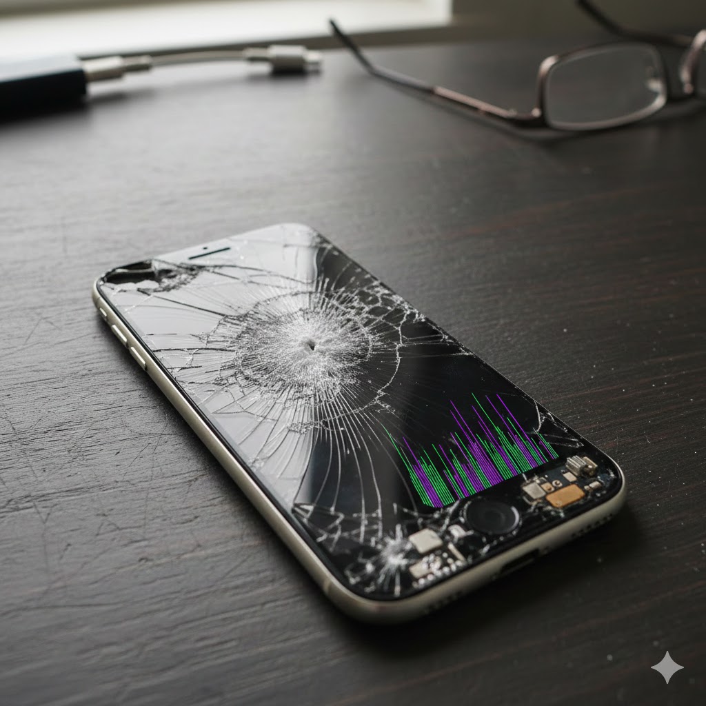 液晶、背面パネルが画面が割れたままのiPhoneは危険がいっぱい